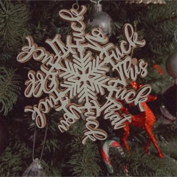 4 stk. Sjovt Julepynt Snefnug Ornament Hvid Elefant Ornament Fræk Snefnug Gave Jule Snefnug Ornament