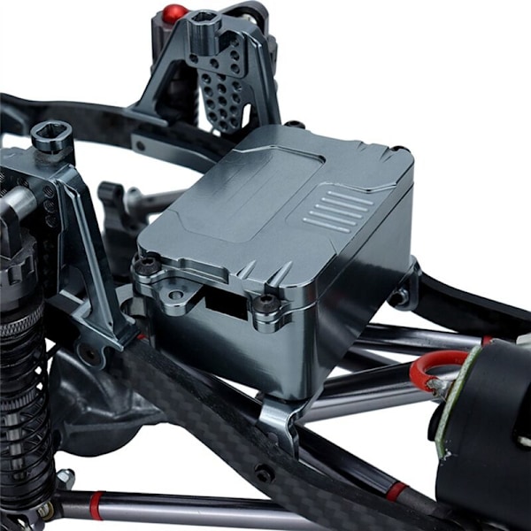 Päivitä osat Metallivastaanotin ESC-laatikko sopii SCX10 1/10 RC-ajoneuvoon, punainen