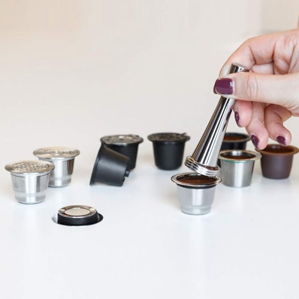 Kaffetamper i Rostfritt Stål, Fyllverktyg, Espressotamper Kompatibel med Maskin, Solid Tampverktyg