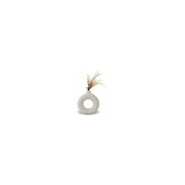 Vase, Keramisk Vase Hjemmedekorasjon Minimalistisk Deko Hvit Vegetarisk Keramisk Blomsterpotte Dekorativ Vase, 13 x 14cm-DENUOTOP