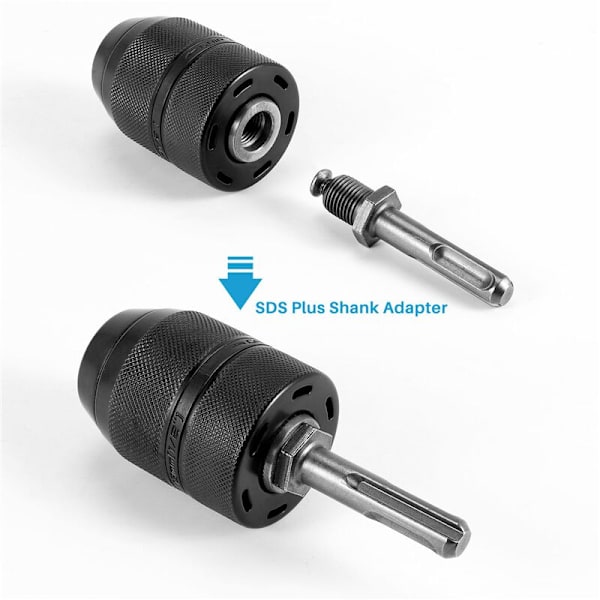 2-13MM Nyckelchuck med SDS Plus Skaftadapter, 1/2-20UNF Slagborrchuck Byte Adapter Konverteringsverktyg