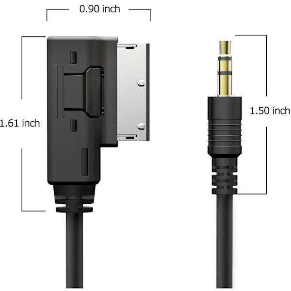 Musikgränssnittsadapter 3,5 mm AUX-ljudkabel kompatibel med A3 A4 S4 A5 S5 A6 A8 Q5 R8 TT Golf Mk5