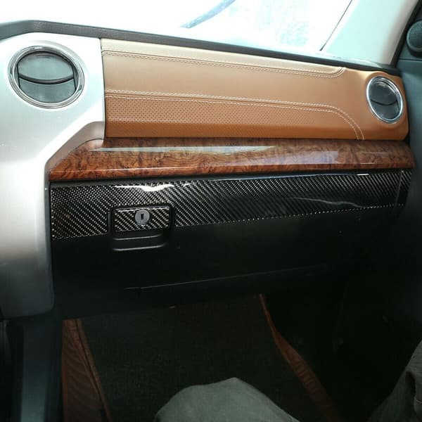 Dæksel Trim Sticker Kit Fiber Copilot Box Dekoration til -2014-2021 (Sort)