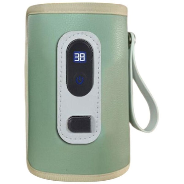 USB-mjölkvarmare Resväska Isolerad Väska Digital Display Babyflaska Värmare för Utomhus -Grön