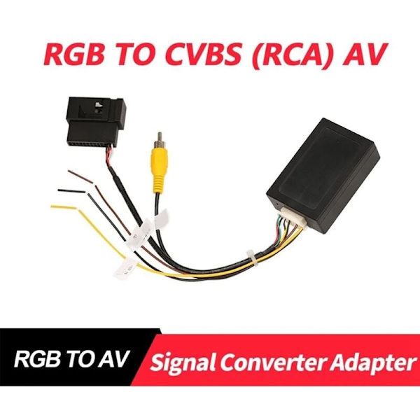 RGB till (RCA) AV CVBS Signalkonverter Dekoder Adapter för Golf 6 CC Fabriksbackkamera