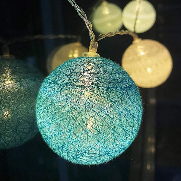 Bomuldskugle Lysstreng - 3,3M 20 LED Lysstreng med Stik til Soveværelse Gardin Fest Jul Fødselsdag Halloween Bryllup Babyværelse Romantisk Dekoration