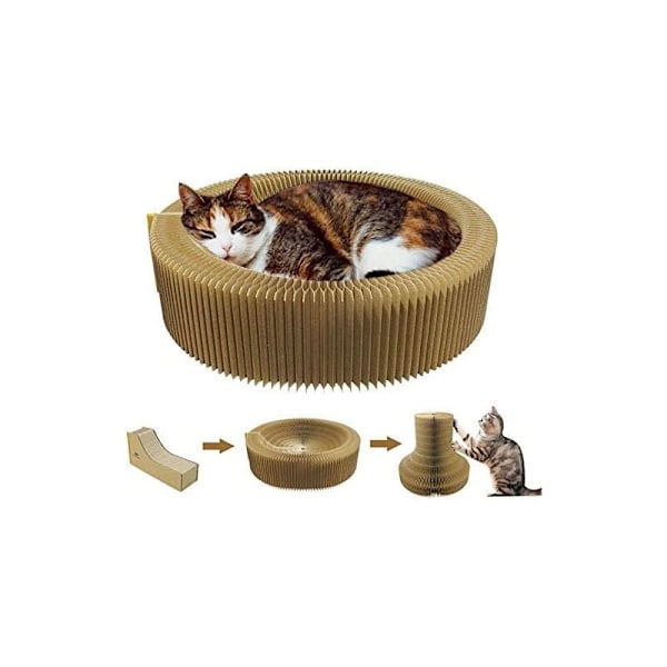 Kattens klorekurv 50 CM i høy tetthet papp sammenleggbar og bærbar perfekt for sofaen din og komfort, velvære, kattens klør