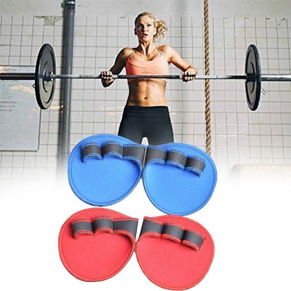 Gym Viktlyftningsgrepp Pad Anti-Halk Hantelgrepp Pads för Kvinnor Fitness Röd