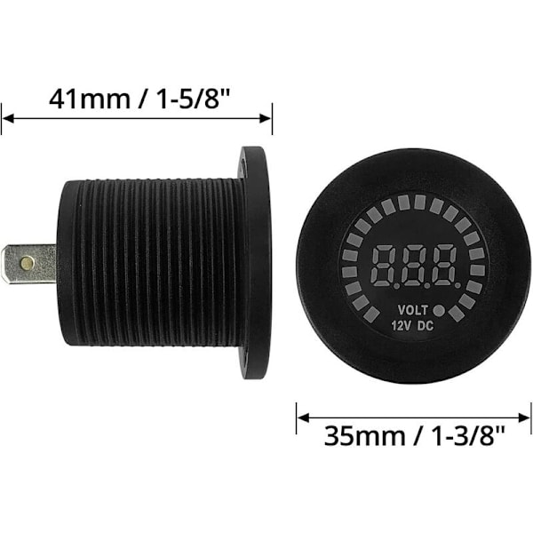 Voltmeter Testare, Motorcykel Bil Voltmeter, 12V med LED Digital Display Panel, för Båt Marin Fordon, Motorcykel, Bil