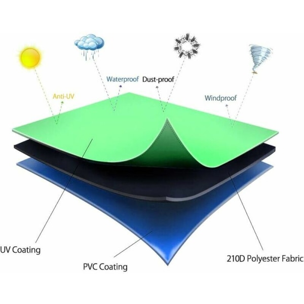 Havemøbelbetræk i vandtæt 210D Oxford-stof, betræk til stabelbare lænestole, betræk til stole med armlæn udendørs mod dårligt vejr 120x