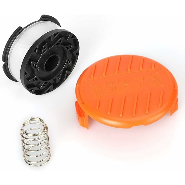 Reservedele til Line Edger Spole, 30ft 0.065 \"Black + Decker Line Trimmer Reservedele Spole (8 Reservedele Spoler, 1 Spole Dæksel, 1 Fjeder)