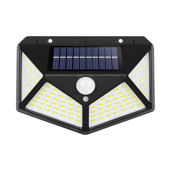 Solcellslampa utomhus 100 LED, 1-pack solcellsbelysning utomhus rörelsesensor vattentät belysning, solstrålkastare utomhus 1200mAh ljus kraftfull trådlös
