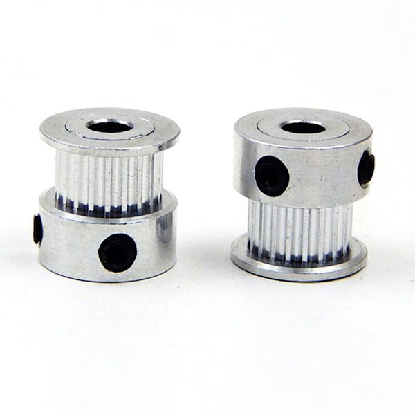 2X GT2-remskive med 20 tænder, 5 mm + 6 mm borehul, tandrem & 4X spændingsrulle til 3D-printer Reprap