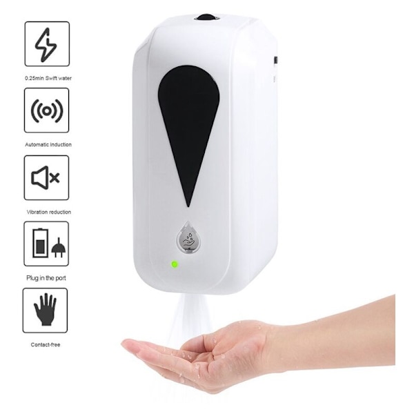 Automatisk dispenser 1200 ml IR-sensorpumpe Håndvask væskedispenser Kontakt for kjøkken bad