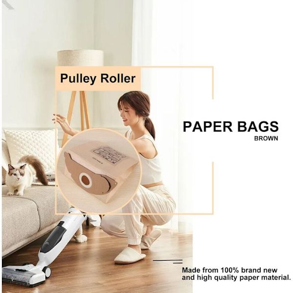 5 st dammsugarpappersdammsugarpåsar för KARCHER WD2250 A2004 A2054 MV2 dammsugare maskintillbehör