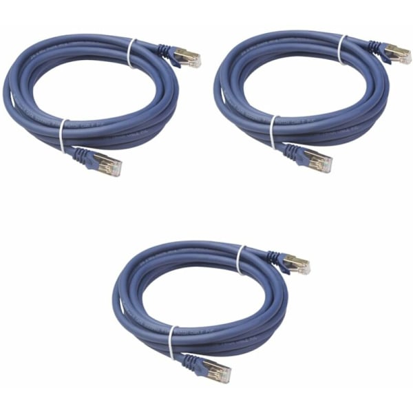 3 stk. 3 Internettkabel Internett patchkabel Skriverkabel LAN nettverkskabel Datamaskin patchkabel Datamaskin LAN kabel Brokabel Nettverk patch