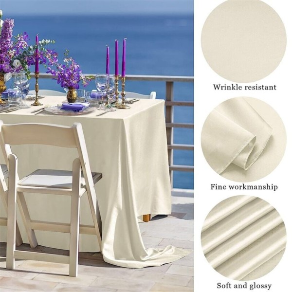 Høy-end hotellbankett bryllup scene duk farge skinnende sateng rektangulær duk farge Ding duk
