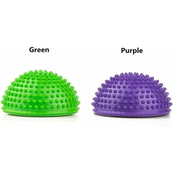 2 stk Anti-Skli Fotmassasje Ball Halvkule Massasje Matte Trening Balanse Punkt for Trening Yoga Pilates Grønn