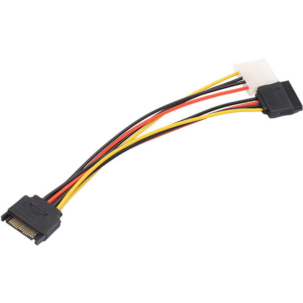 5 stk SATA 15-pin hann til 4-pin IDE + SATA adapterkabel