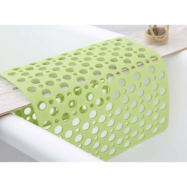 Extra Mjuk TPE Halksäker Badmatta för Barn, Maskintvättbar, Badrumsduschmatta, Släta/Icke-Strukturerade Badkar Endast, 30 L x 17 B (Grön)