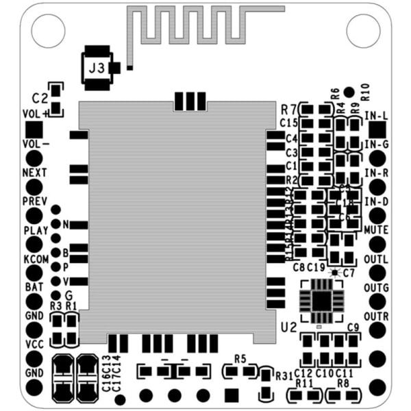 QCC3031 APTXHD Audio-tuloliitäntämoduuli LINE-IN Loss HiFi Bluetooth 5.0 -vastaanotinlevy BT-kuulokkeille EI DC 3.3-4.2V