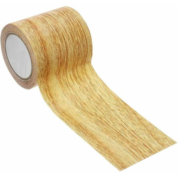 Faux treimønster tape, vanntett gulv ripe reparasjon tre effekt tape for møbler skap dører gulv bord stoler dekorative kanter (Camel G