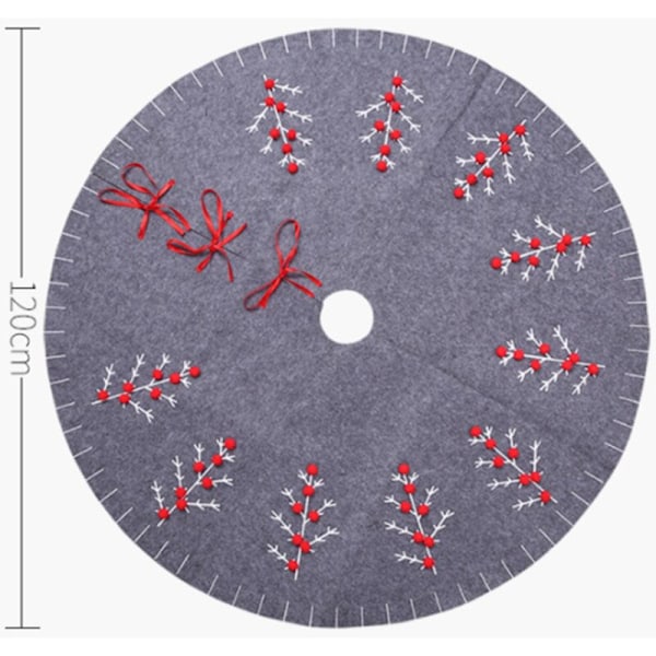 120 cm pyöreä joulukuusen alusmatto, lattiakoristeet, harmaa