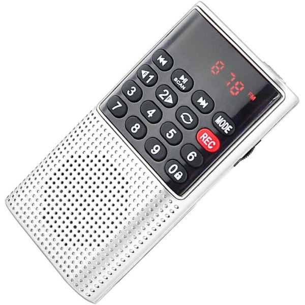 Walkman-radio - Kannettava FM-radio MP3-soittimella, pitkäkestoinen akku, kristallinkirkas ääni, ladattava ABS-radio, valkoinen