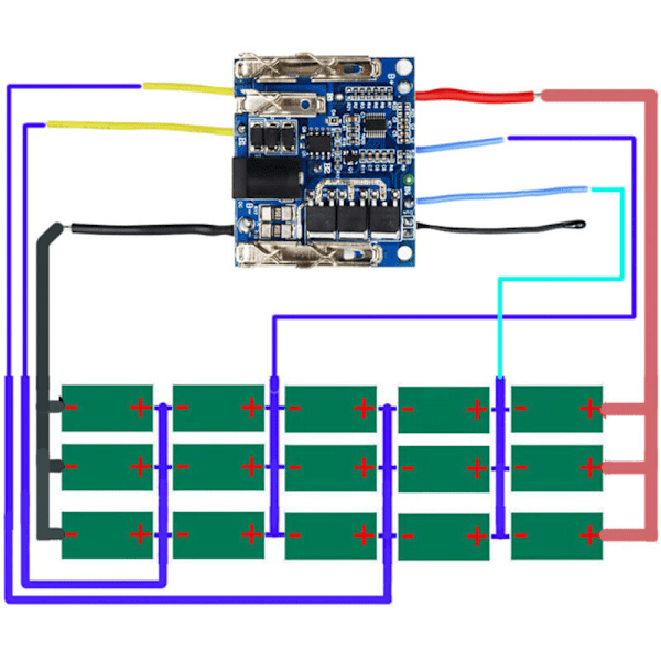 5 stk Li-Ion Batteri PCB Lading Beskyttelseskretskort for Zhipu Hongsong Jingmi 18V Litiumbatteri