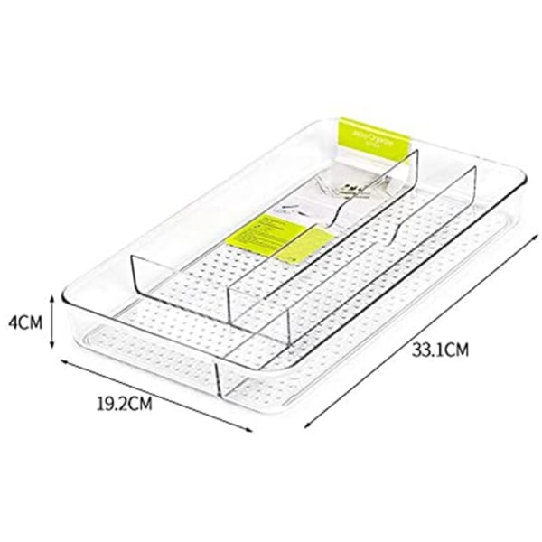 Klar plastik kosmetik opbevaringsboks skrivebord makeup organizer kosmetik beholder med 4 rum til makeup, badeværelse