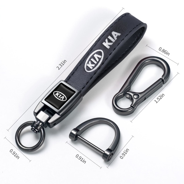 Yhteensopiva Kia Key Chains -avainnippujen kanssa Universal aidosta nahasta valmistettu avaimenperä Kia All Series Premium -avainnipputarvikkeilla Miesten ja naisten joulusynttärit
