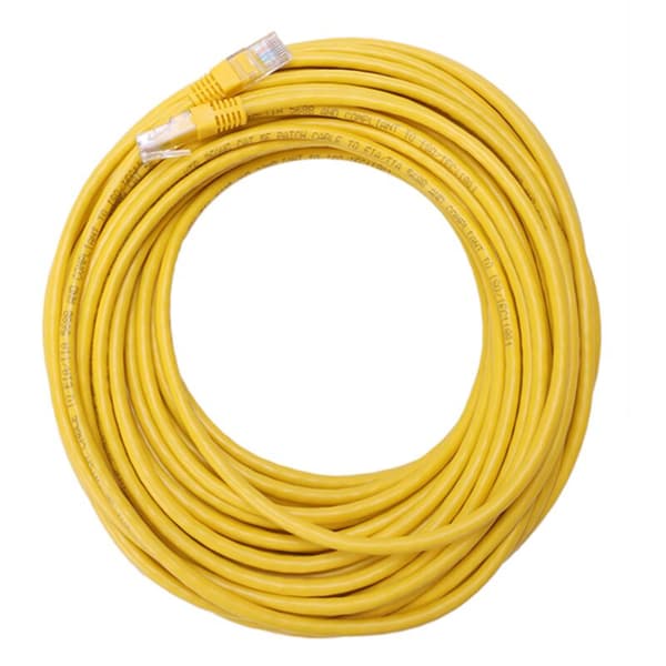 RJ45 Ethernet Cat5 LAN Patch-kabel, Netværkskabel, Gul, 1 stk 20M