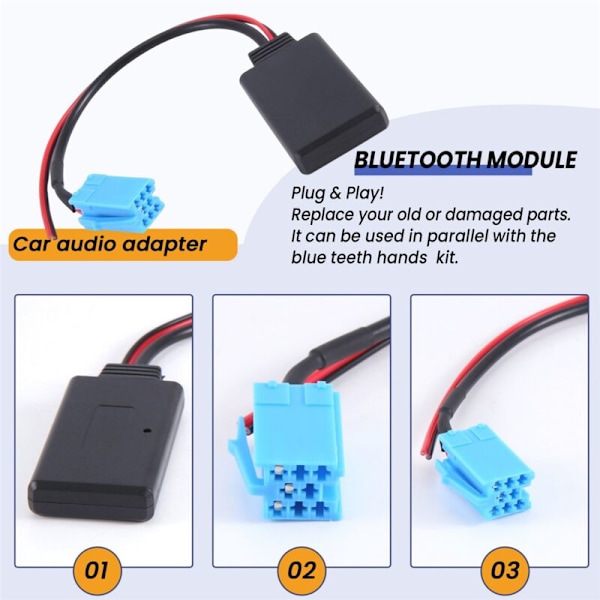 Blå-tand musikadapter Aux radiointerface uden stereo Aux-kabel til 147 156 159 Brera Mito Gt