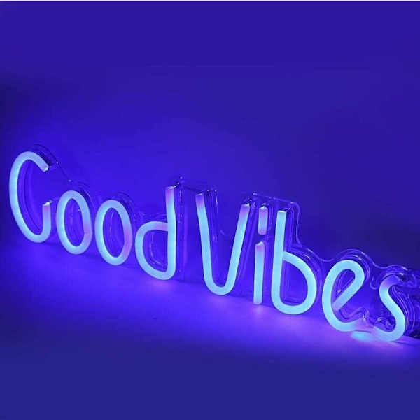Good Vibes Eksklusive Bogstaver Formet LED Skilte, Klar PVC Sød Unik Form Neonlys, Til Jul Soveværelse Vægge Børneværelse