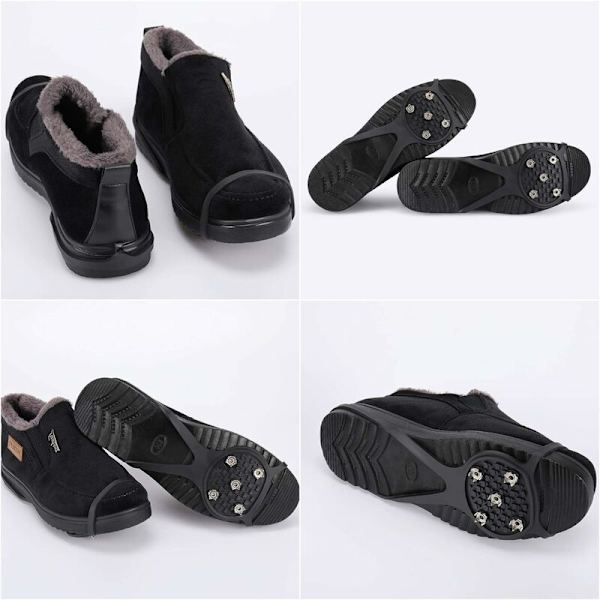 2 Par Non-Slip Gripper Spikes, Isgribere Traction Cleats Snesko Spikes Grips Crampons med 5 Stål Pigge - M