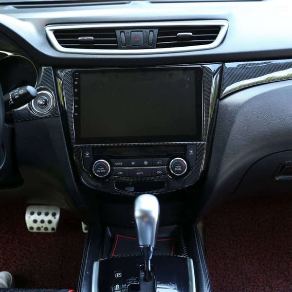 ABS Central Control Display Screen Trim i Fiber til Stickers Dekoration 2014-2018