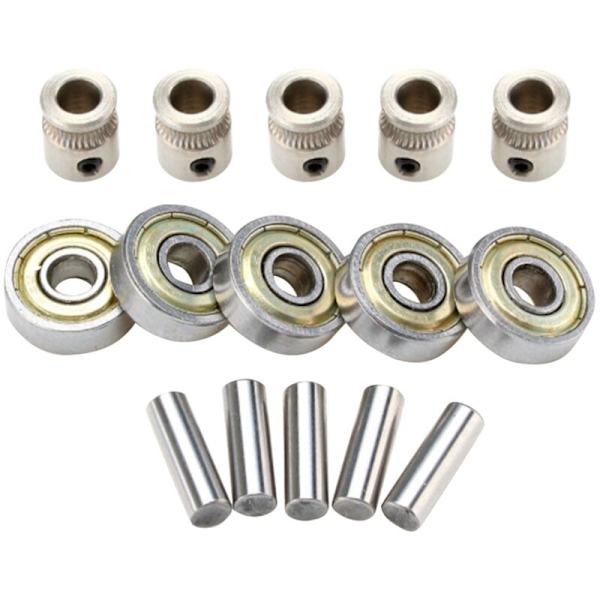 3D-skrivar Extruder Växel 625ZZ Lager Axel Kit för Mk3 MMU2 Prusa I3 MK2.5 / MK3 Multi Material 2.0 Kullager Set