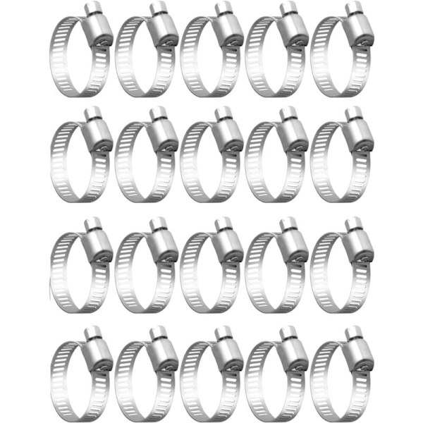 20 kpl Putken Letkukiinnike, Säädettävä Letkukiinnike 20-32mm, 304 Ruostumattomasta Teräksestä Valmistettu Letkukiinnike, Metalliletkukiinnike, Putkelle, Koti-Kaasulle, Perheen Vesiputkelle, C
