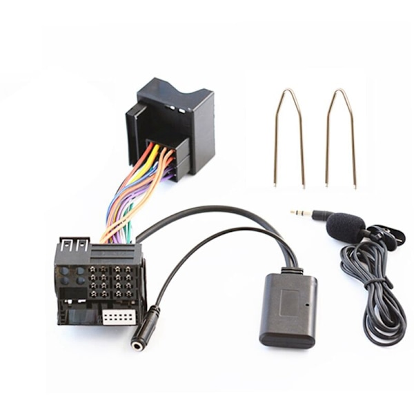 2X Bil Bluetooth 5.0 Aux-kabel Mikrofon Handsfree Mobiltelefon Samtaleadapter for