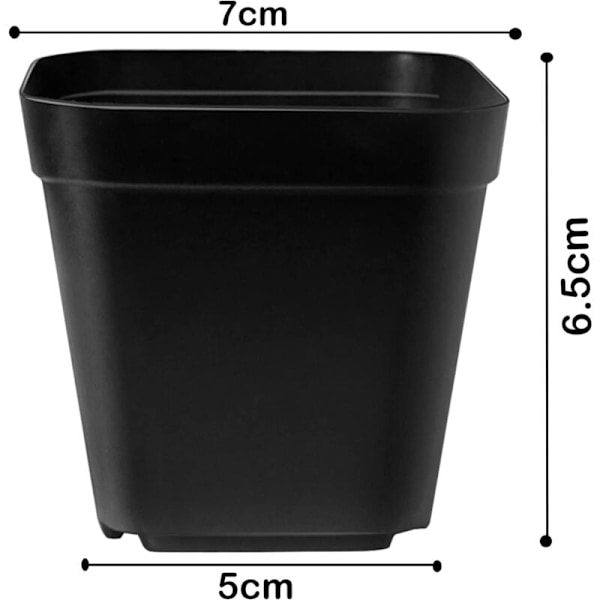 Frøplantepotter, 7cm 200 stk. Planteskolepotter, Genanvendelige Plast Kvadratiske Frøplantepotter/Frøplantepotter/Omplantningspotter/Vækstpotter til Indendørs og Udendørs