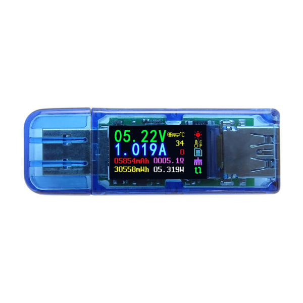 USB-testare, AT34 USB 3.0 Färg LCD Voltmeter Ammeter Strömningsmätare Multimeter USB Laddare Testare