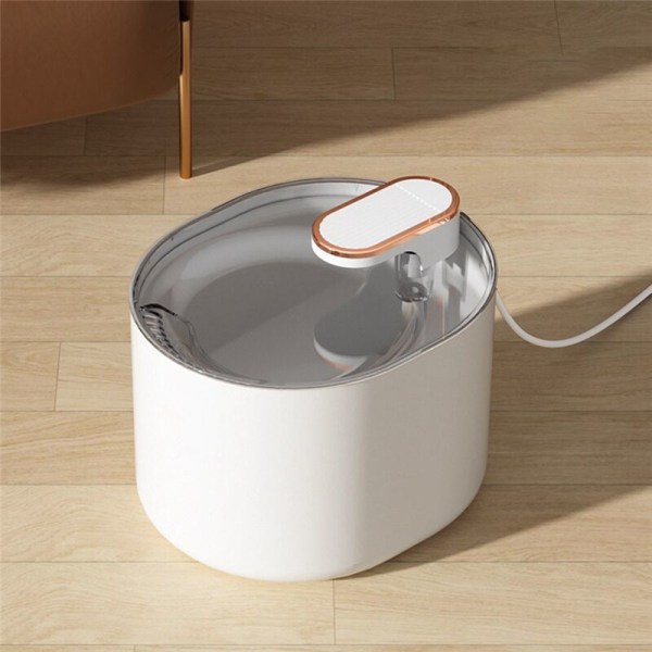 3L Automatisk Stum Dyrefoder Skål USB Opladning Auto Elektrisk Dyrefoder Drik Dispenser Hvid