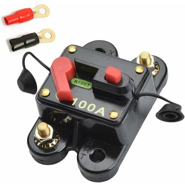 12V-24V 100A DC automatsäkring strömbrytare återställ säkring automatisk marin båtcykel stereo ljud (100A)
