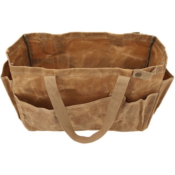 Canvas Pot Bag Vannbestandig Slitsterk Stor Kapasitet Komfortabel Håndtak for Camping Khaki