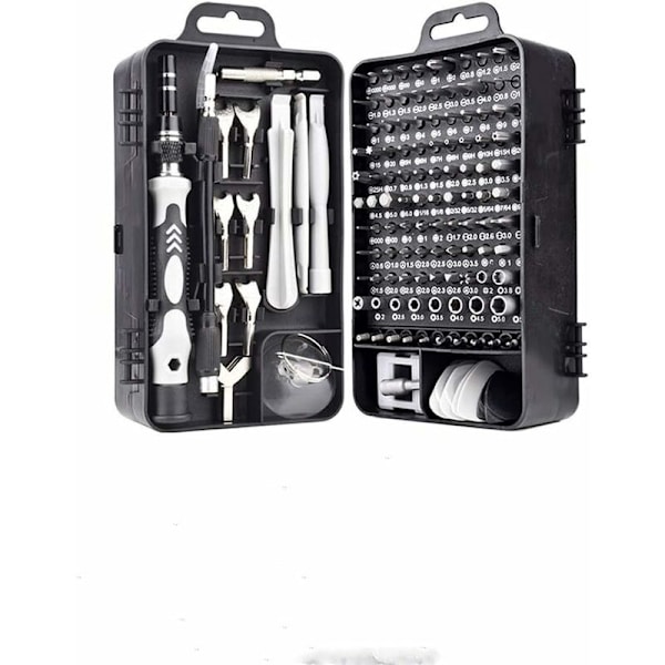 135 i 1 Mini Precision Magnetisk Skruvmejsel - Reparationsverktygssats för iPhone, Laptop, Klocka med Förvaringsorganisatör, Svart
