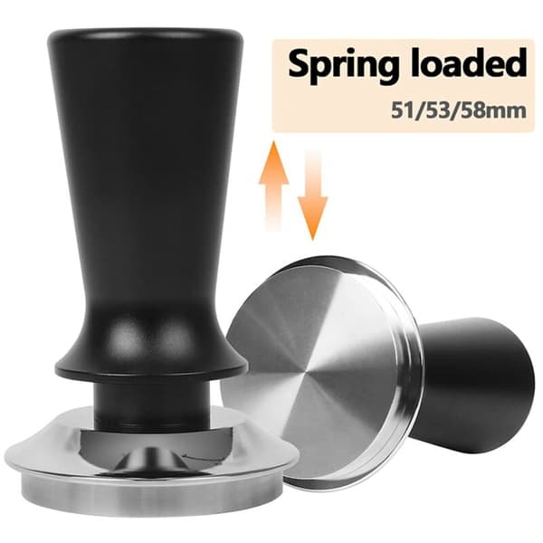 58mm Säädettävä kahvi Tamper Graduated 30 Lb Espresso Spring Calibration Tamper Flat Threaded Base