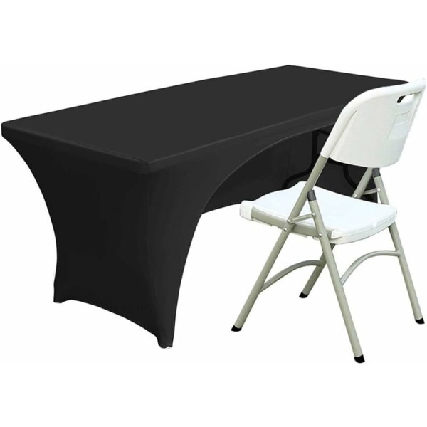Rygglös spännbar bordsduk 4 fot (ca 1,2 m) Polyester bordsduk Stretch spännbar bordsduk Bordsduk, Svart