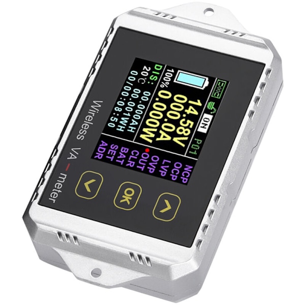 Trådlös Färg LCD-Skärm DC Spänningsmätare Strömtester (VAT-1200, 0-200A 0-100V)