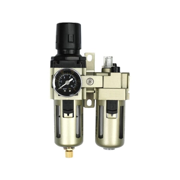 Vandudskiller trykreducerende trykluftregulator til trykluftkompressor, 3/8 tommer filter og olietåge med kopdæksel (3/8 tommer)