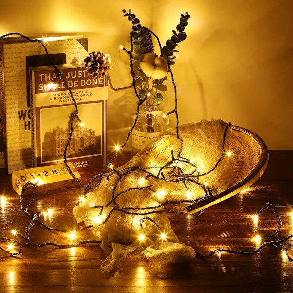 24M 200 LED-ljusslingor, LED-ljusslingor med fjärrkontroll, strömförsörjda, vattentäta för inomhus/utomhus, perfekt för julbelysning, fest, firande